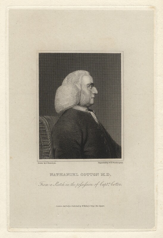 Portrait of Nathanial Cotton, courtesy of the National Portrait Gallery
