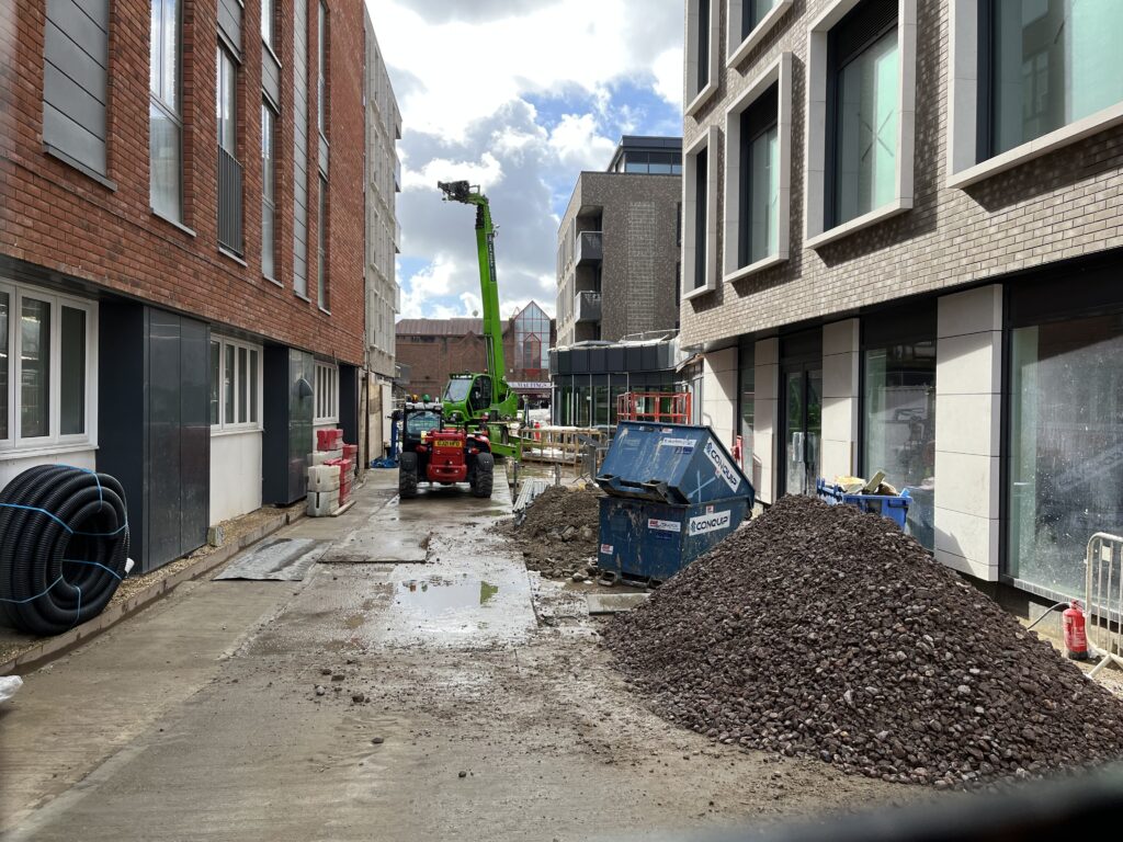 Work continues at Jubilee Square.