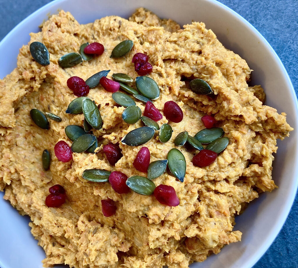 Spice roasted butternut and carrot smash.
