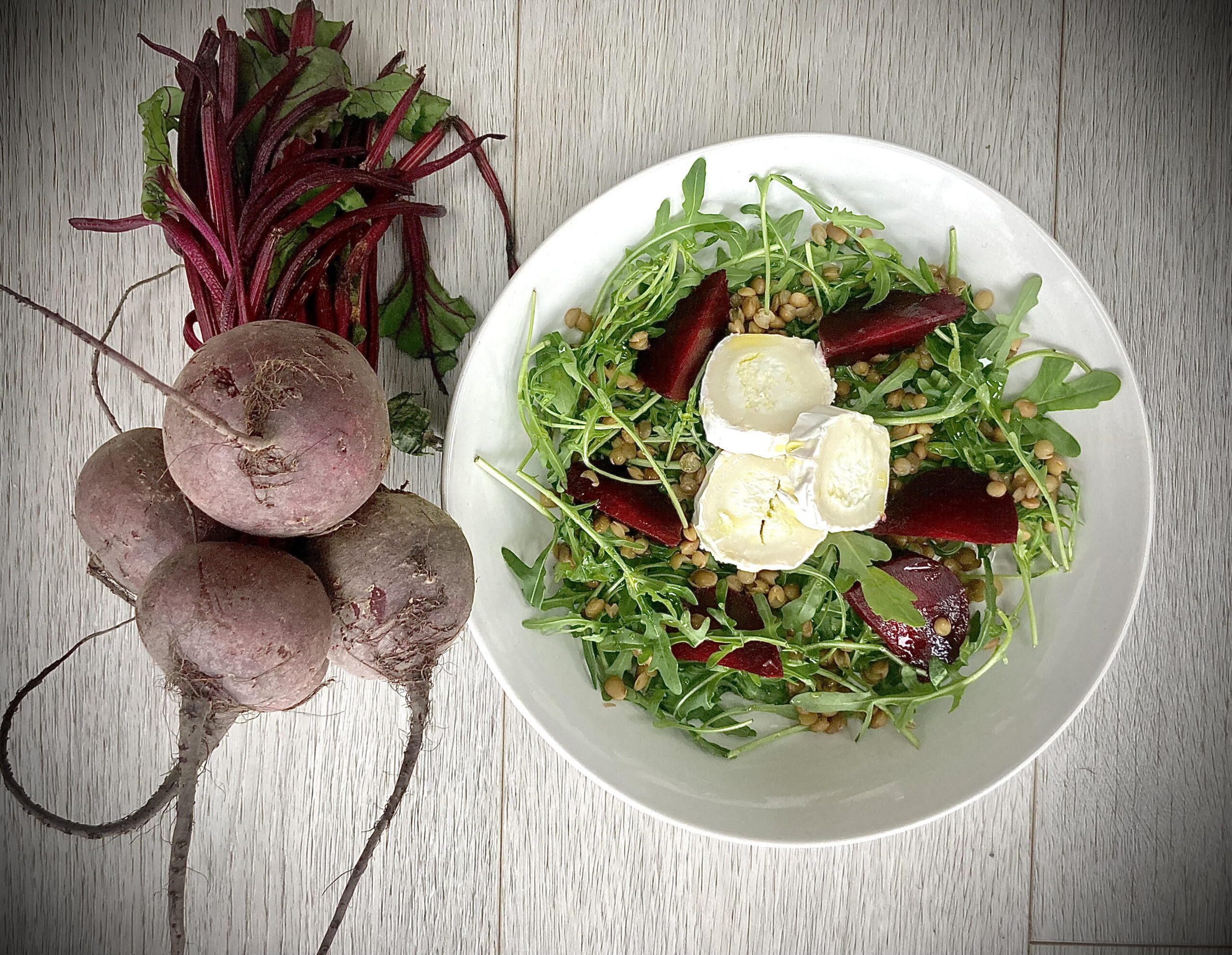 Beetroot with salad.