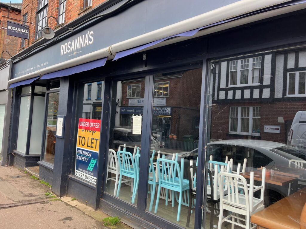 The now closed Rosanna's restaurant.