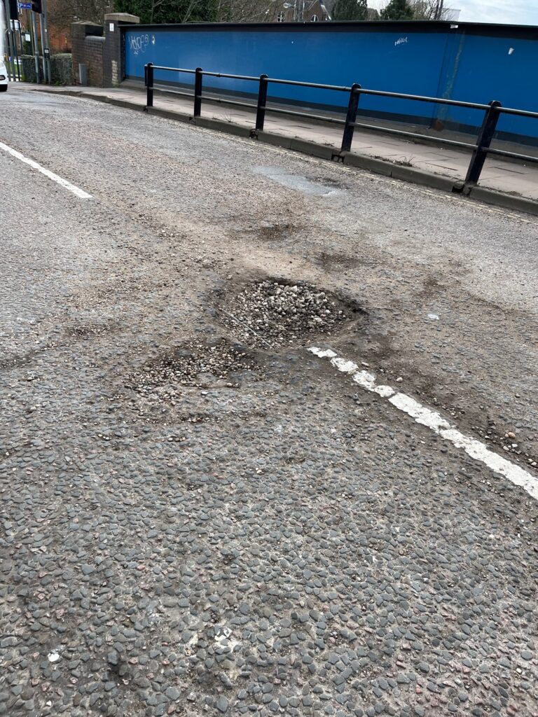 Potholes in St Albans.