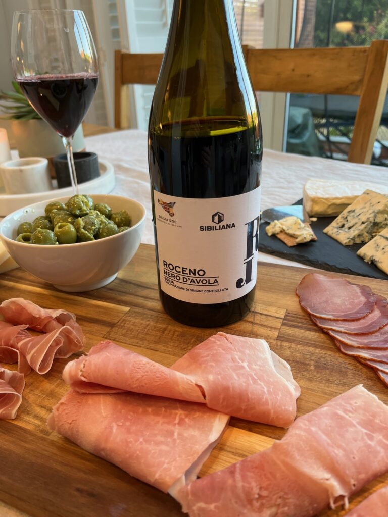Sibiliana Winery's Roceno Nero d'Avola works well with cold meat slices.