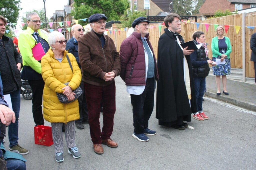 The ceremony for the unveiling of the King's Road memorial.