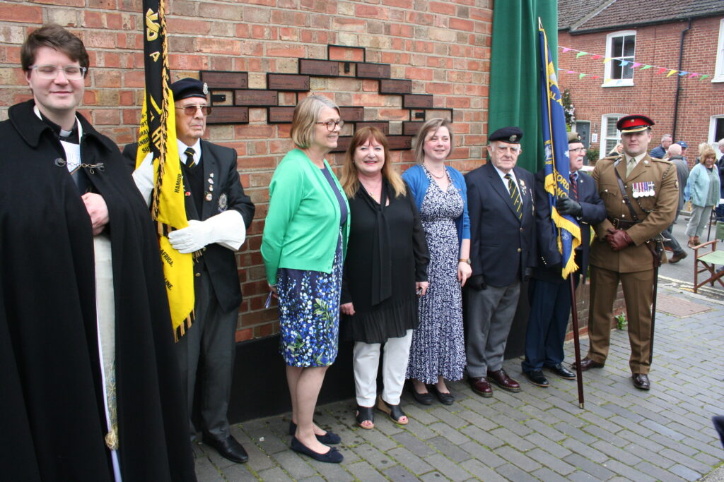 The ceremony for the unveiling of the King's Road memorial.