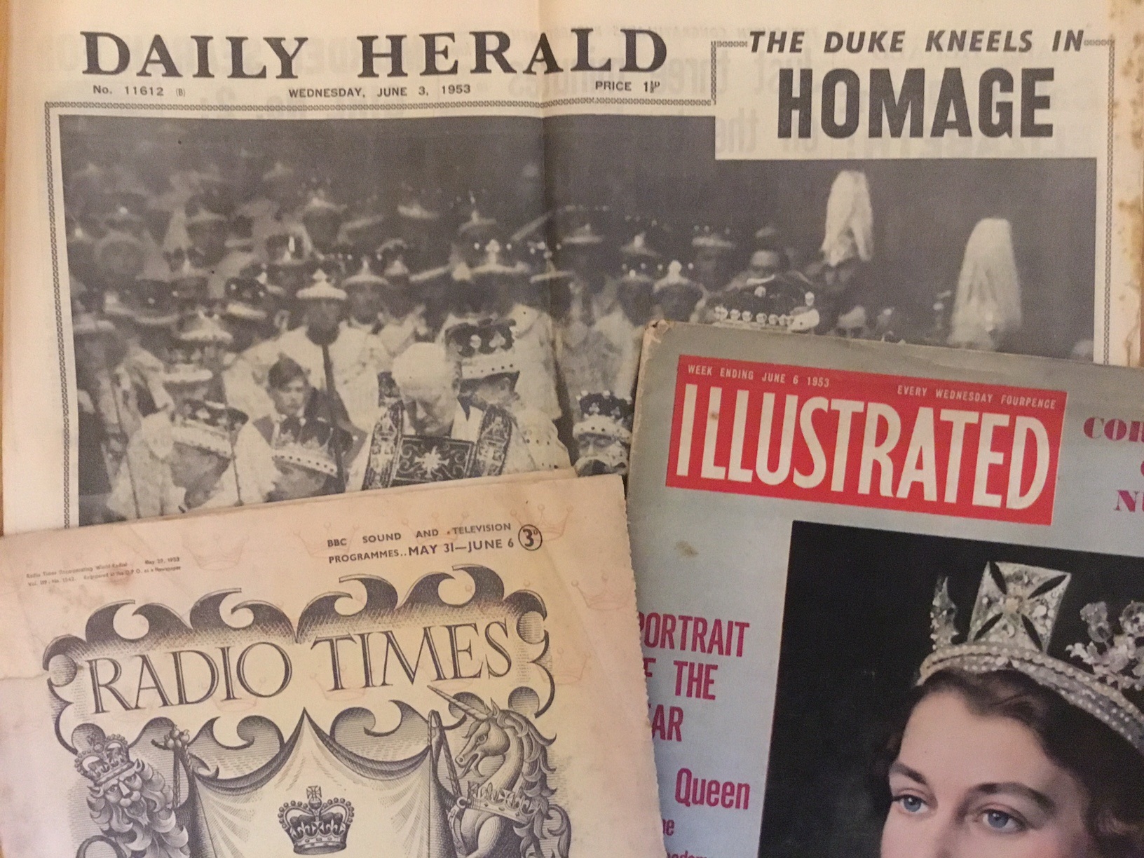Peter Crumpler's collection of newspapers and magazines from the Coronation of Queen Elizabeth II.