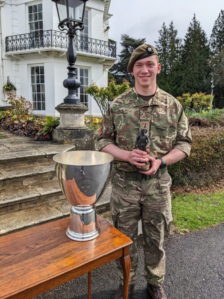 St Columba’s student Josh Watson has been awarded the Champion Cadet Captain General’s Trophy in the national Champion Cadet Competition