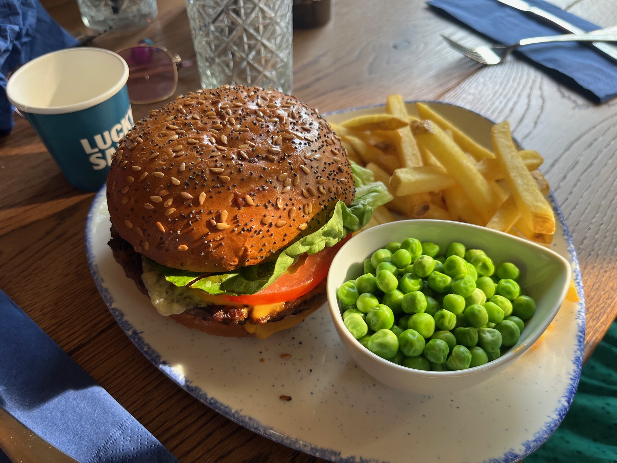 Kids' cheeseburger meal.