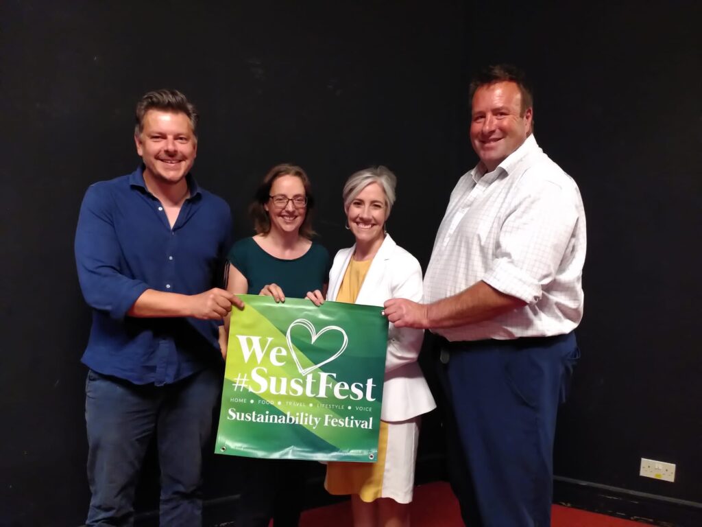 St Albans MP Daisy Cooper with SustFest volunteers.