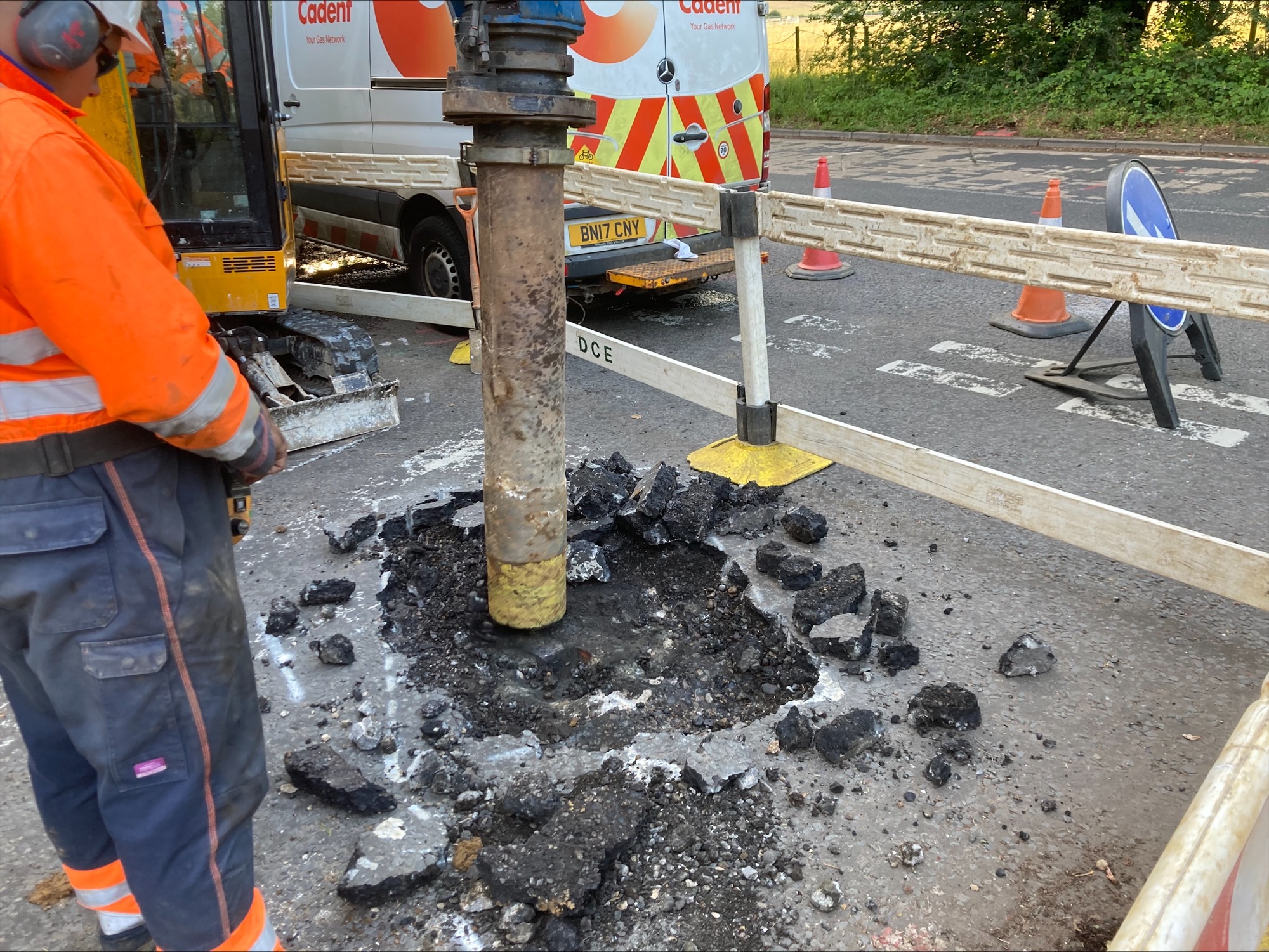 Cadent contractors working in Park Street to restore the gas supply.