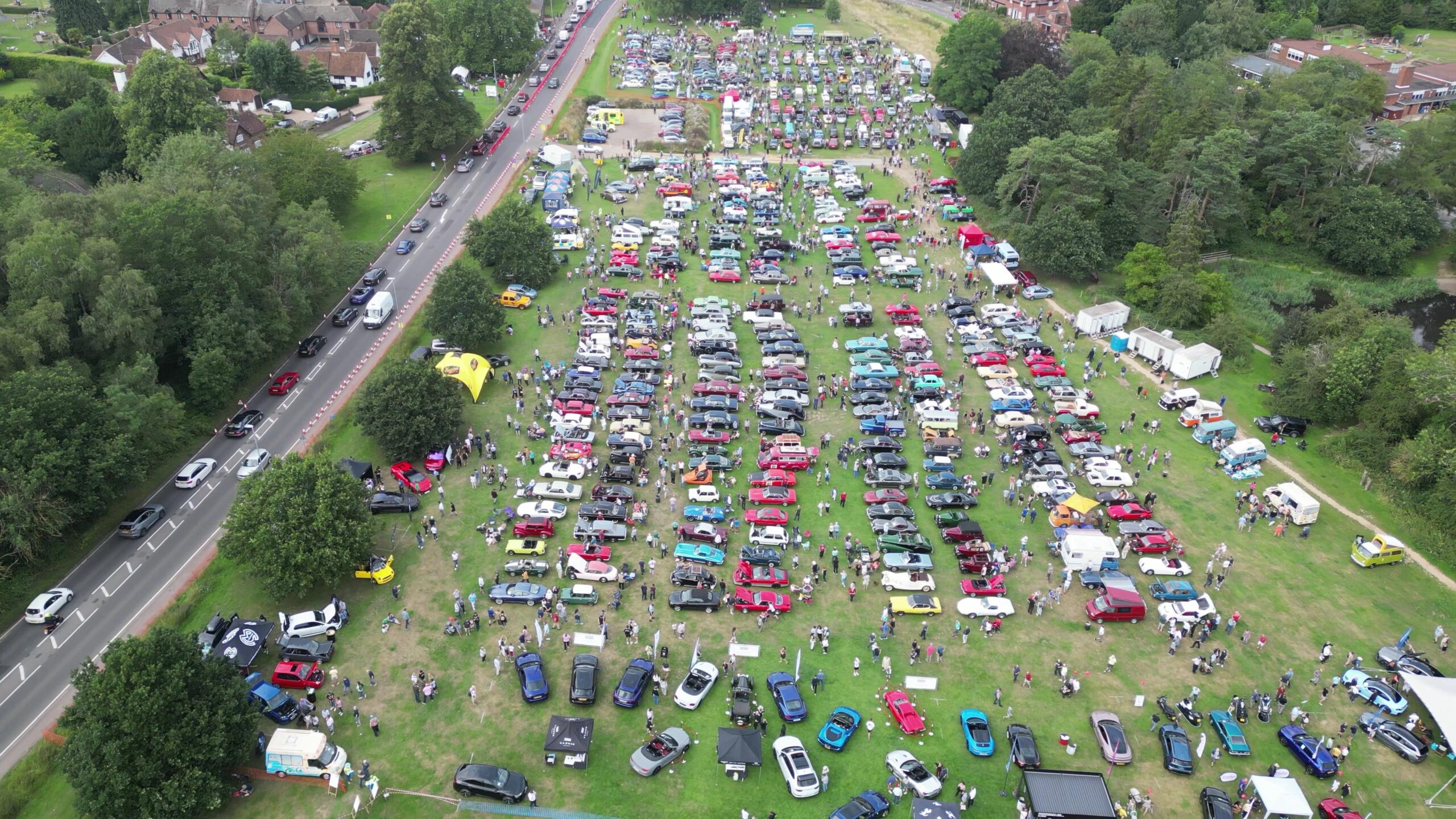 Aerial view of Harpenden Classics on the Common 2023 by Andy Lawrence.