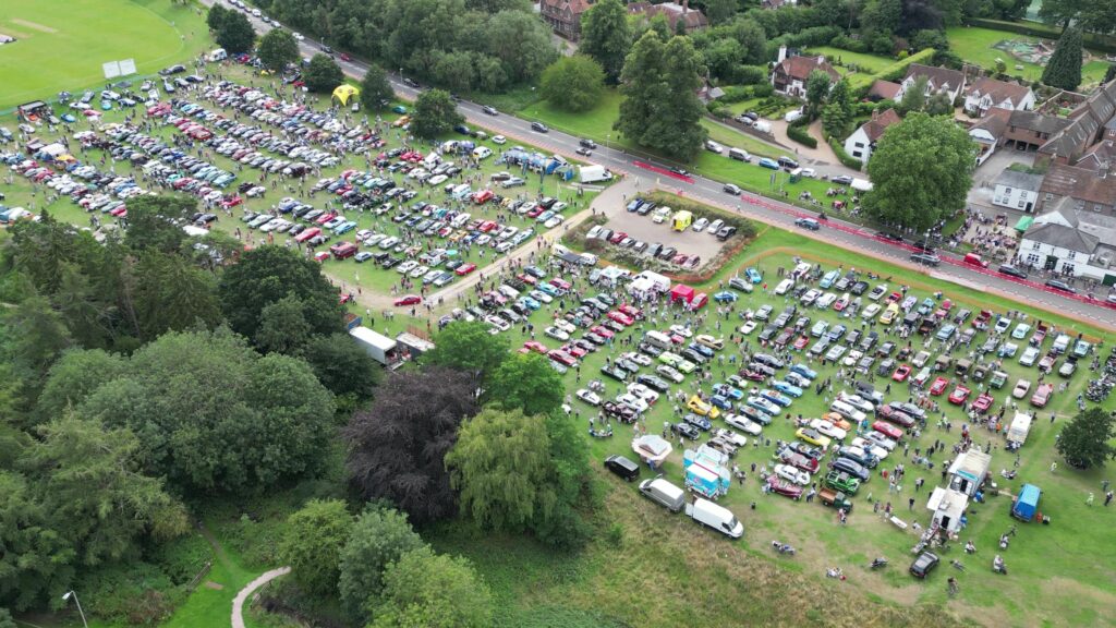 Aerial view of Harpenden Classics on the Common 2023 by Andy Lawrence.