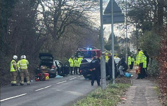 An accident on the St Albans Road in January. Photo: Rob Davey.