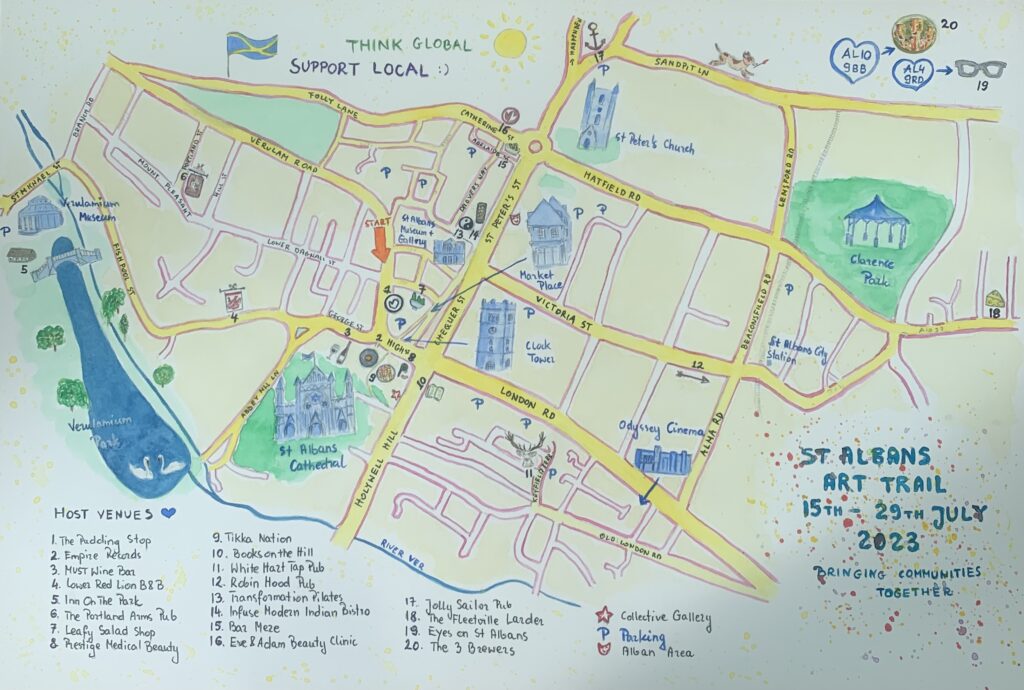 A map of this year's St Albans Art Trail.
