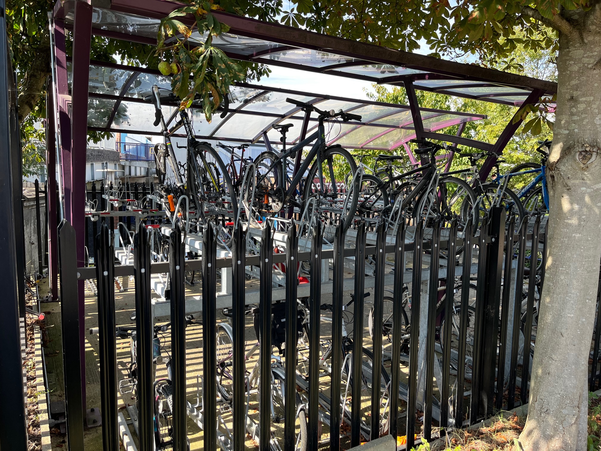 Bike racks at St Albans City Station.