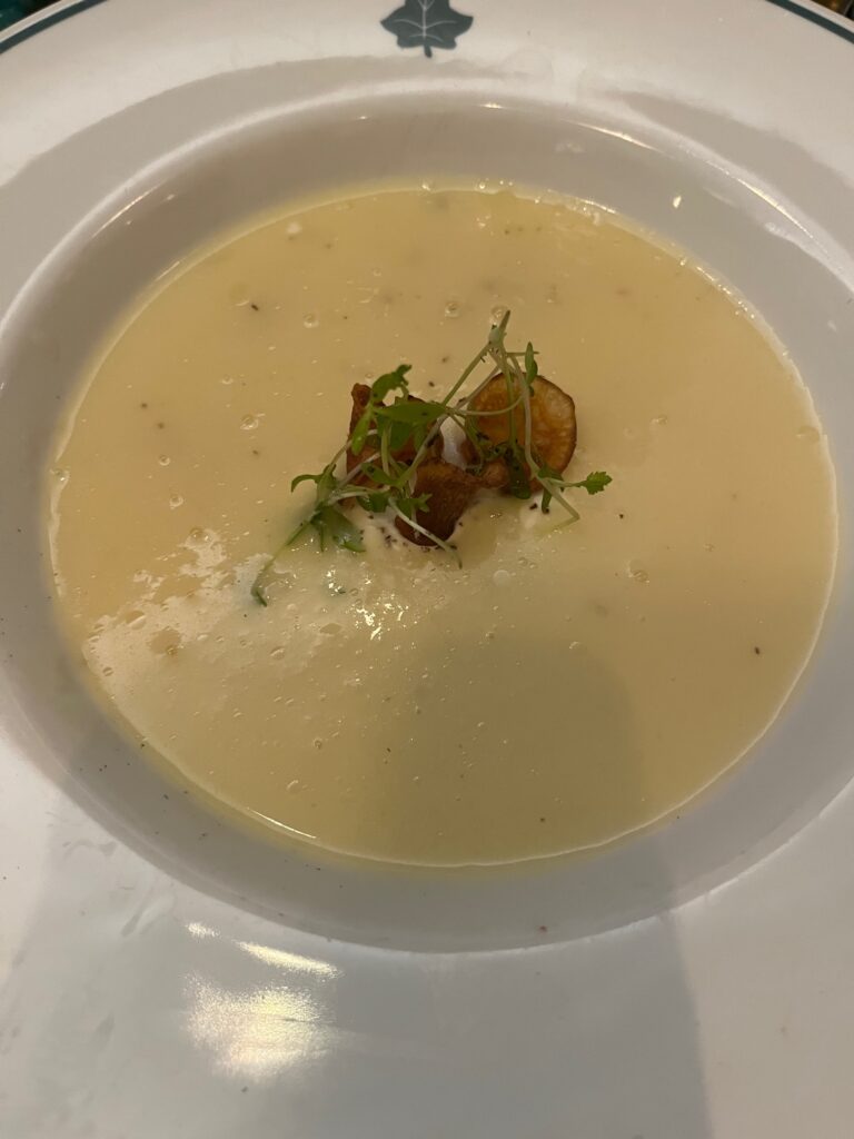 White onion and truffle soup.