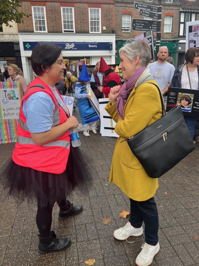 SEND Reform England organised a demonstration in St Albans city centre. Photo: Matt Adams