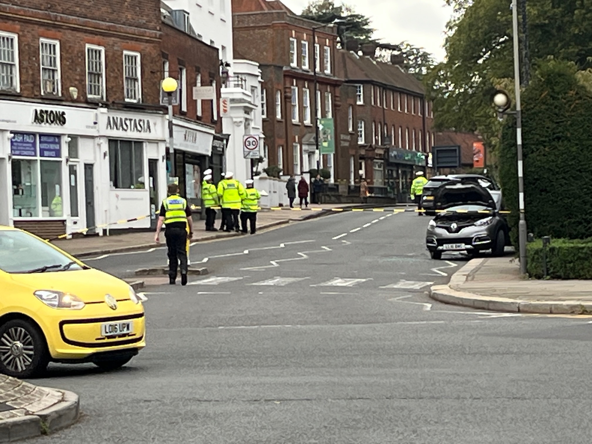 Police on the scene at the collision in St Peter's Street. Photo: Matt Adams