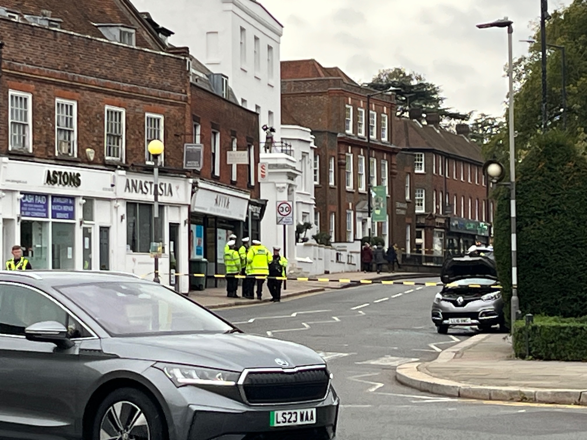 Police on the scene at the collision in St Peter's Street. Photo: Matt Adams