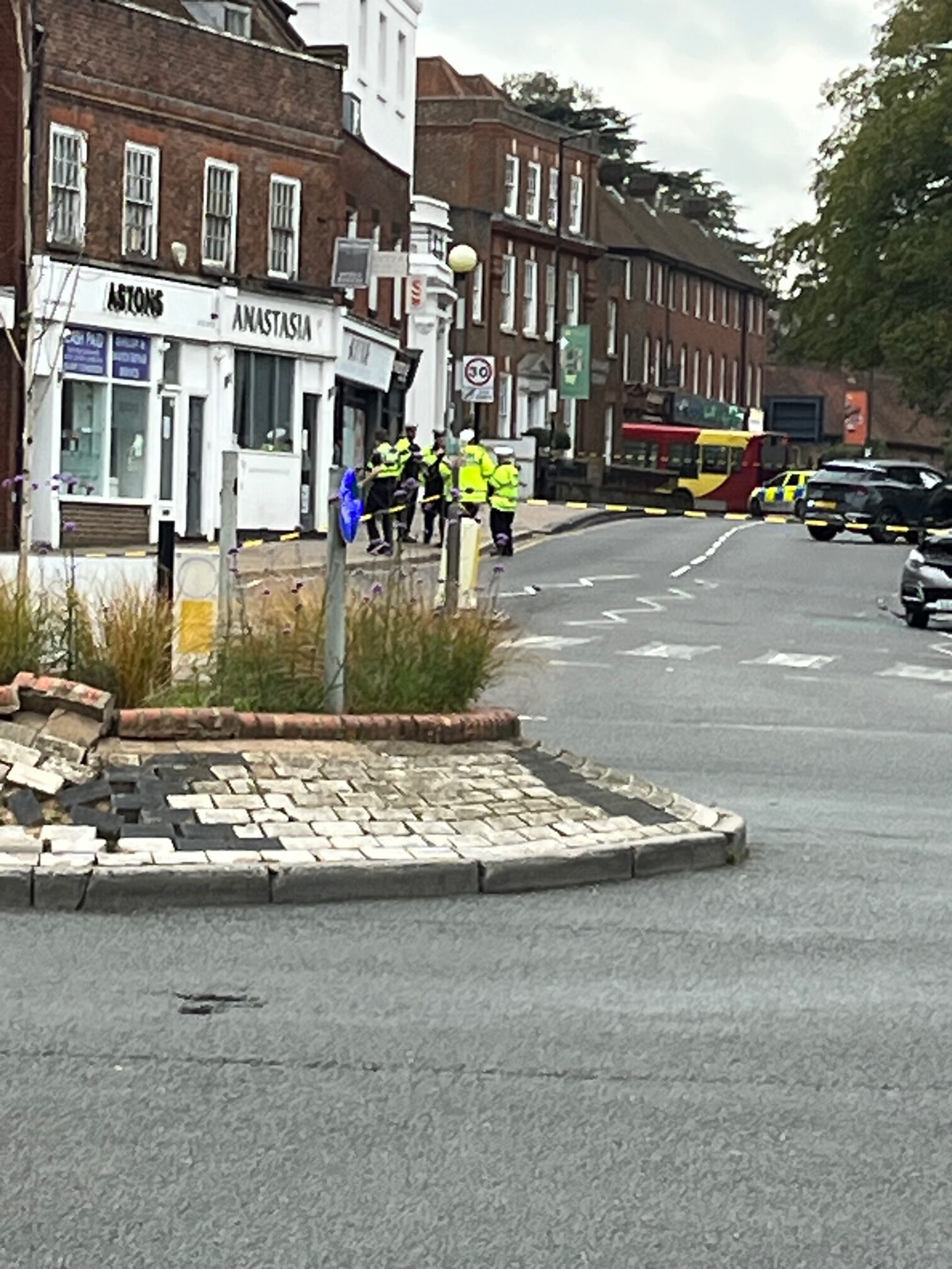 Police on the scene at the collision in St Peter's Street. Photo: Matt Adams