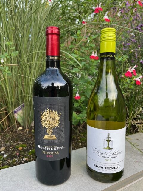 Boschendal Nicolas Red 2021 and Boschendal Rachelsfontein Chenin Blanc 2021.