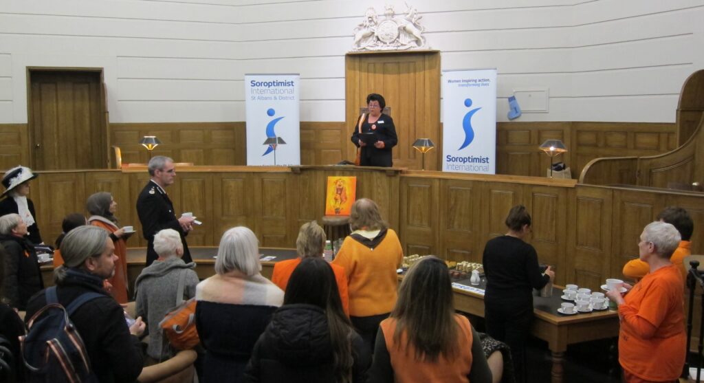 St Albans Soroptimists have launched the Orange the World campaign in the district.