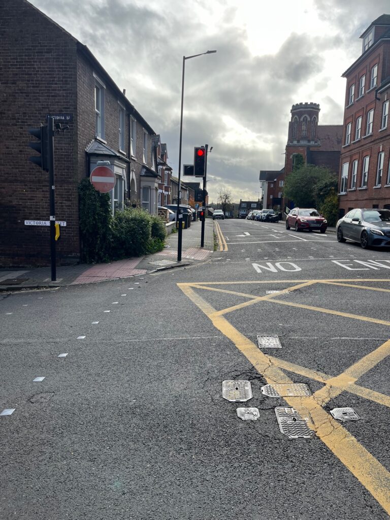 The route of the proposed cycle lane in Marlborough Road.