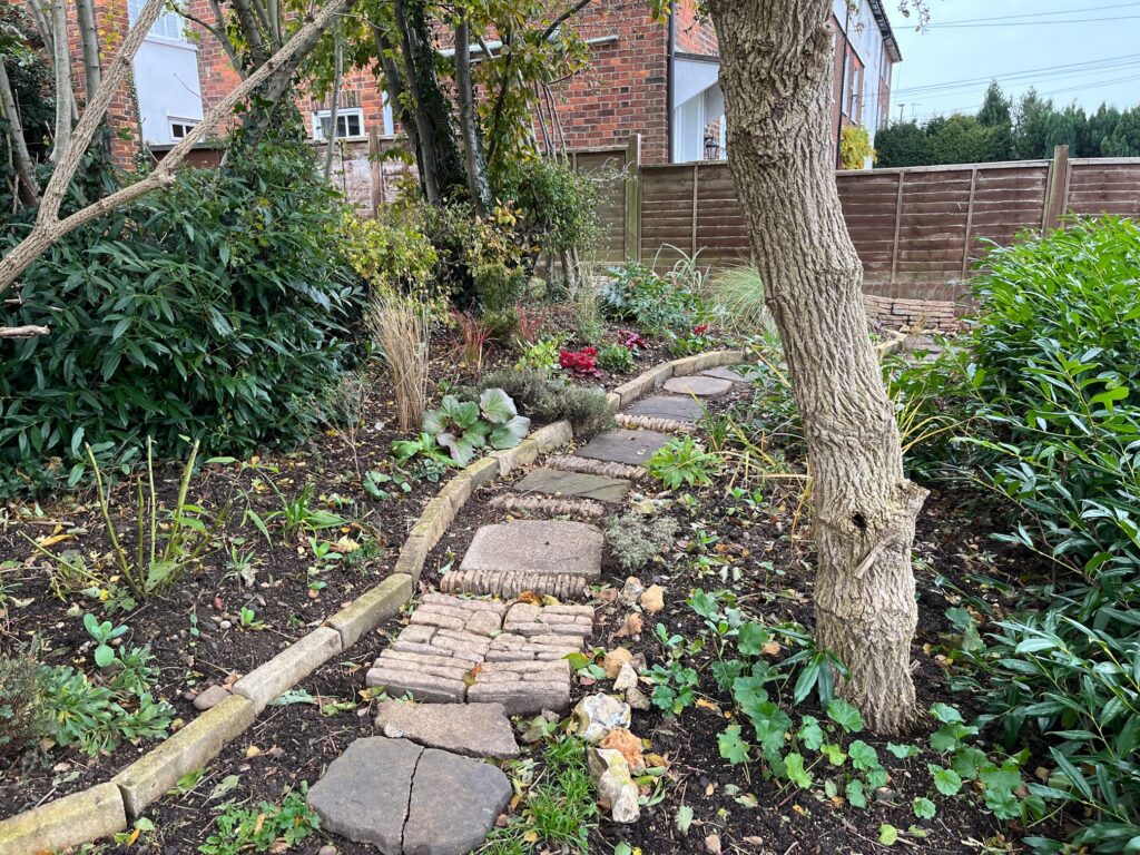 One of the guerrilla gardens in Keyfield Terrace, Cottonmill.