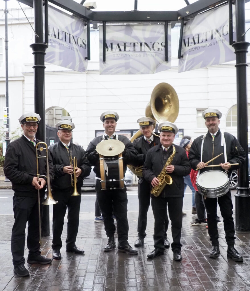 The Mardi Gras Parade Band at The Maltings Shopping Centre. Photo: John Andrews