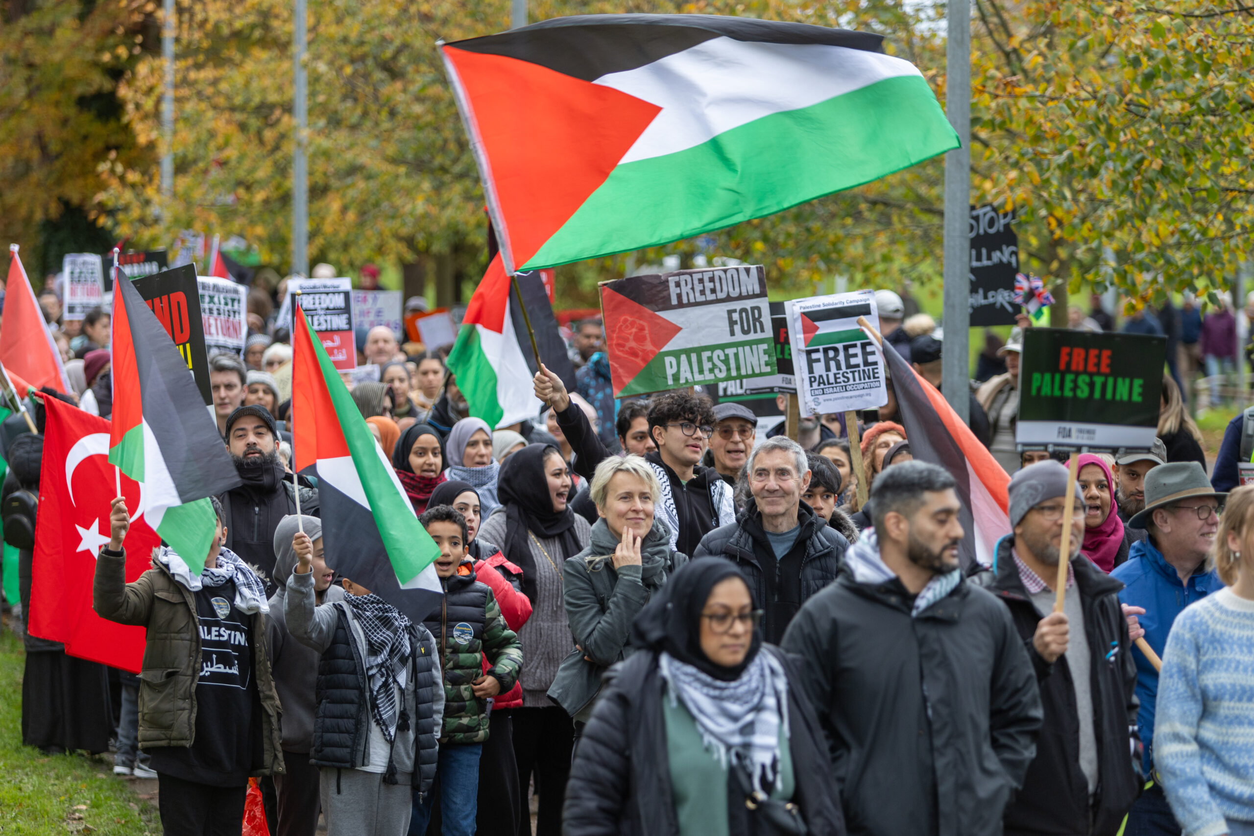 A pro-Palestine protest march in St Albans. Photo: Toby Shepheard.