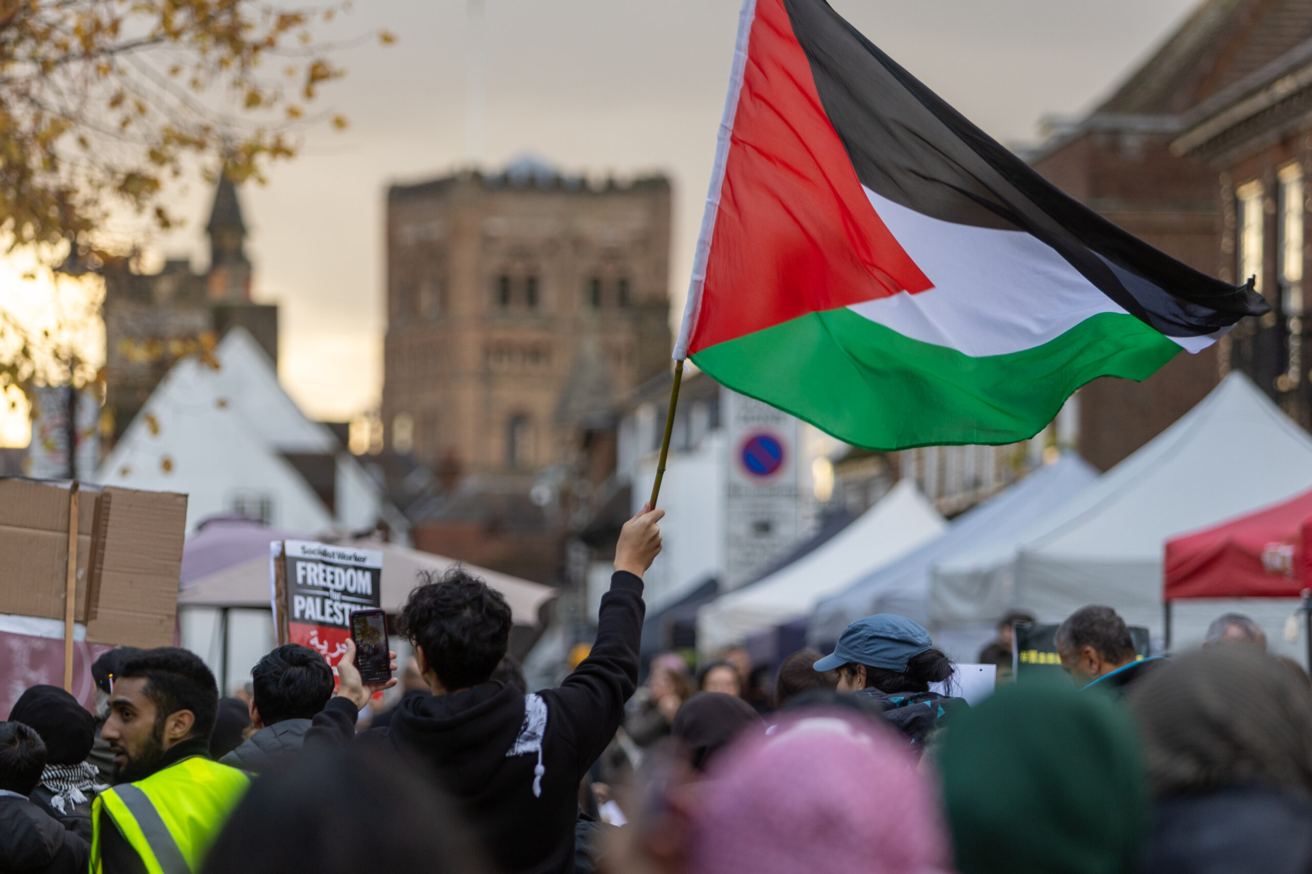 A pro-Palestine protest march in St Albans. Photo: Toby Shepheard.