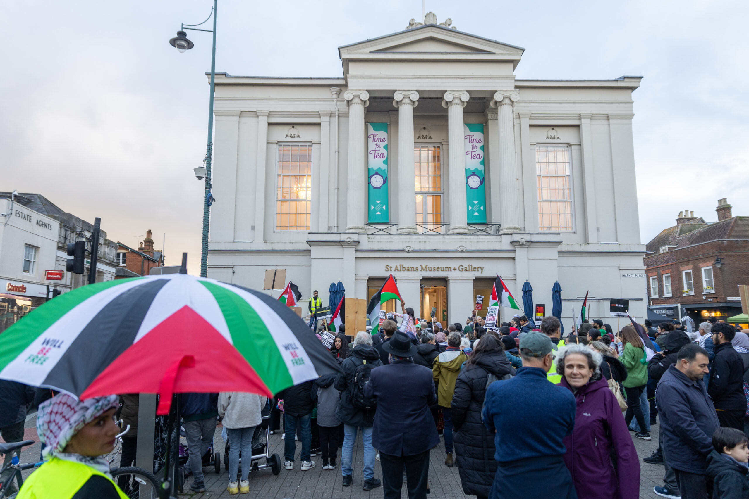 A pro-Palestine protest march in St Albans. Photo: Toby Shepheard.