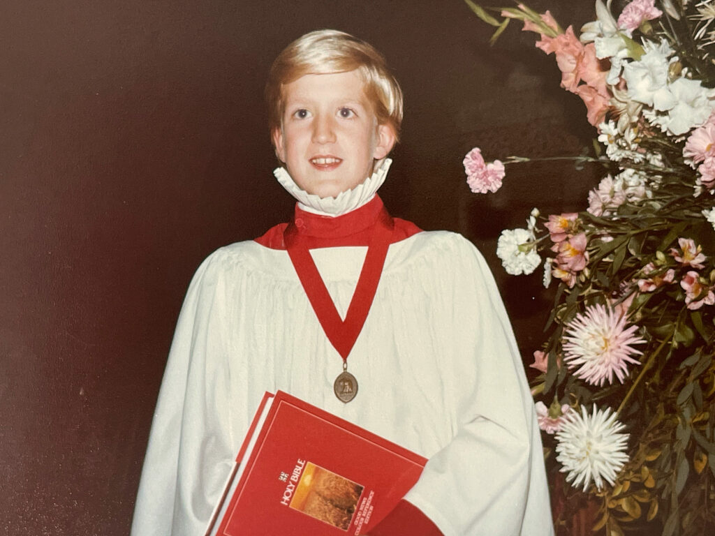 Mat Taylor as a chorister at St Albans Cathedral.