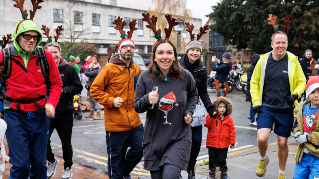 Rennie Grove Peace Hospice's annual Rudolph Run through St Albans. Photo: Neil Marshment