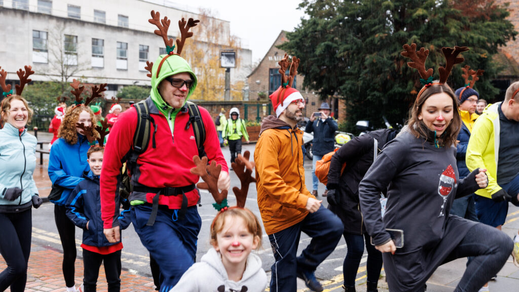Rennie Grove Peace Hospice's annual Rudolph Run through St Albans. Photo: Neil Marshment