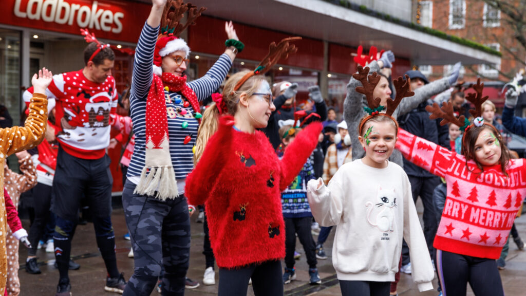 Rennie Grove Peace Hospice's annual Rudolph Run through St Albans. Photo: Neil Marshment