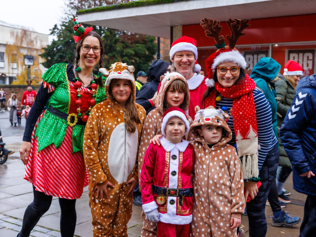 Rennie Grove Peace Hospice's annual Rudolph Run through St Albans. Photo: Neil Marshment