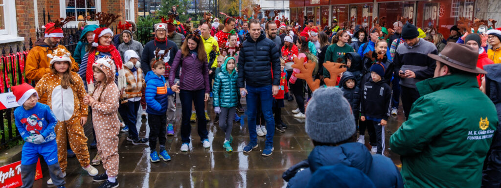 Rennie Grove Peace Hospice's annual Rudolph Run through St Albans. Photo: Neil Marshment