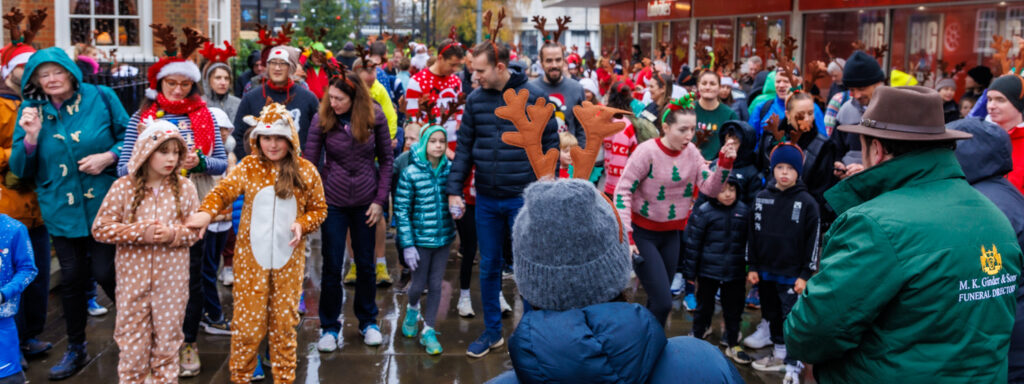 Rennie Grove Peace Hospice's annual Rudolph Run through St Albans. Photo: Neil Marshment