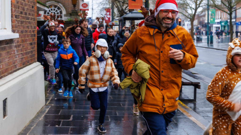 Rennie Grove Peace Hospice's annual Rudolph Run through St Albans. Photo: Neil Marshment