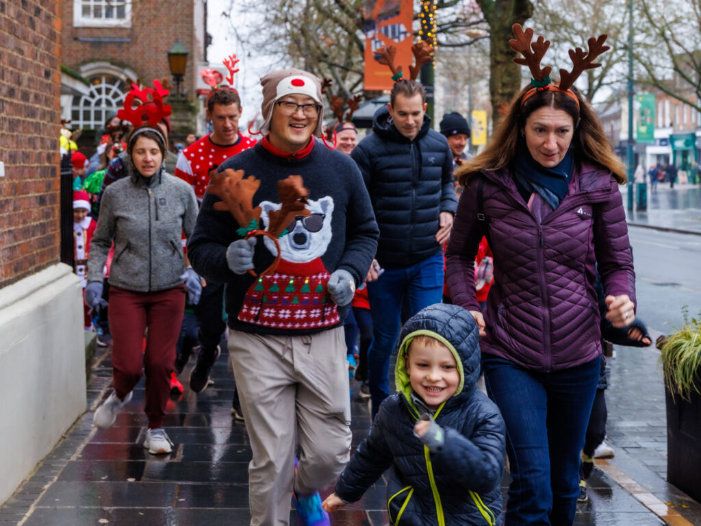 Rennie Grove Peace Hospice's annual Rudolph Run through St Albans. Photo: Neil Marshment
