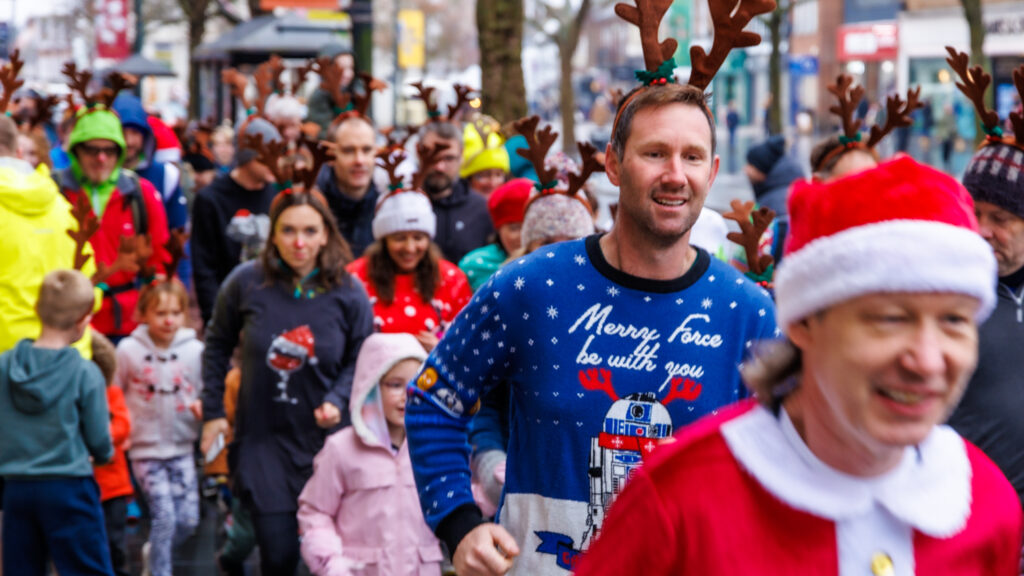 Rennie Grove Peace Hospice's annual Rudolph Run through St Albans. Photo: Neil Marshment
