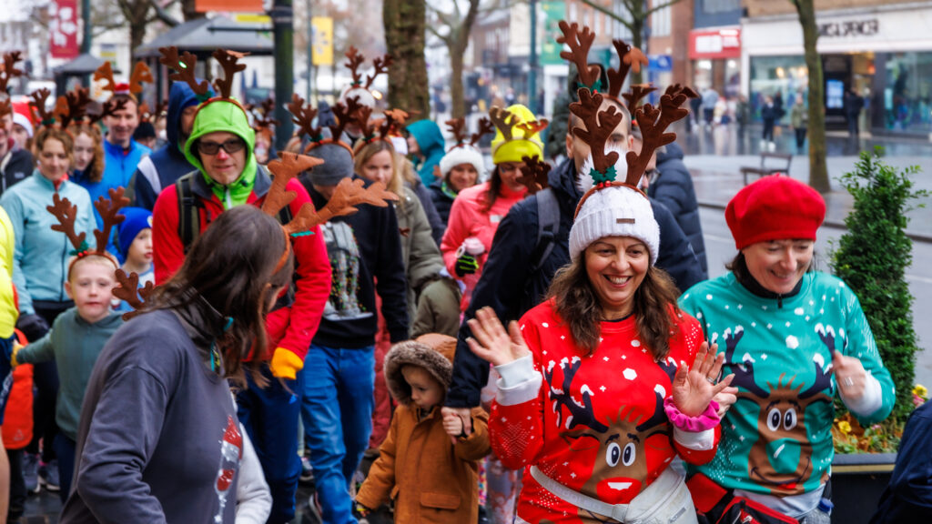 Rennie Grove Peace Hospice's annual Rudolph Run through St Albans. Photo: Neil Marshment