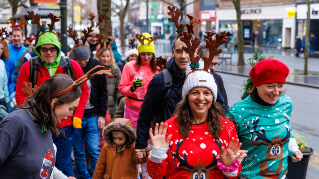 Rennie Grove Peace Hospice's annual Rudolph Run through St Albans. Photo: Neil Marshment