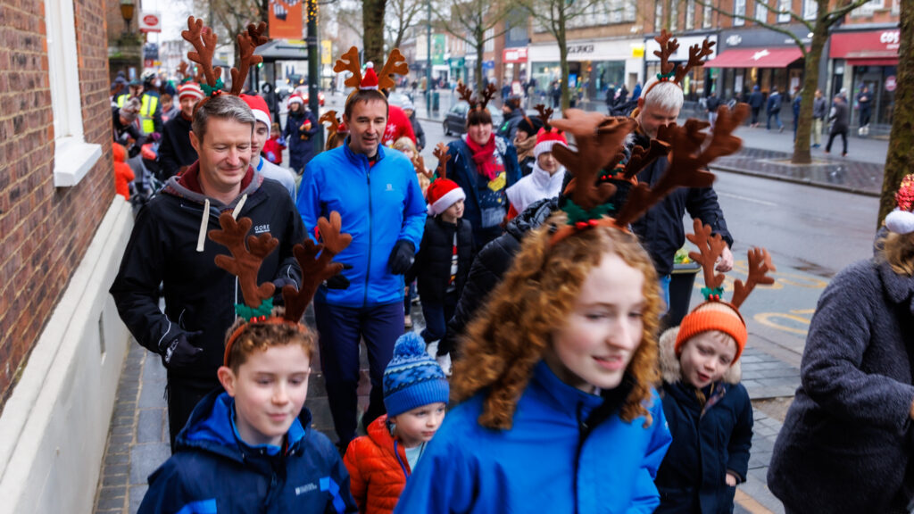 Rennie Grove Peace Hospice's annual Rudolph Run through St Albans. Photo: Neil Marshment