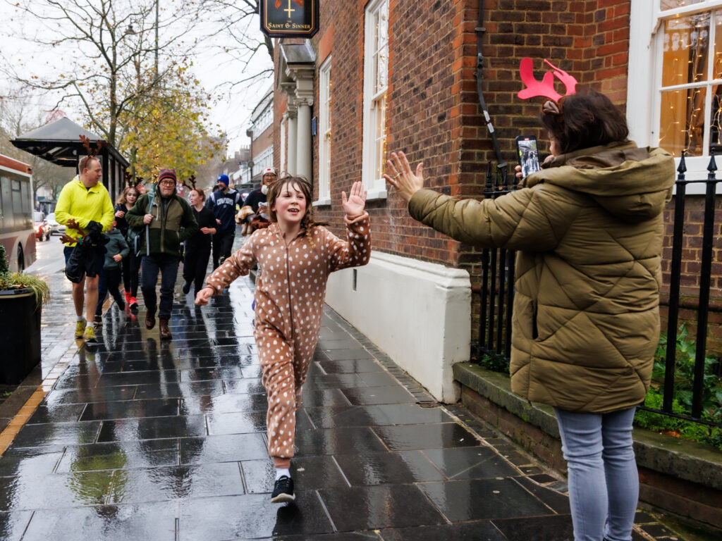 Rennie Grove Peace Hospice's annual Rudolph Run through St Albans. Photo: Neil Marshment