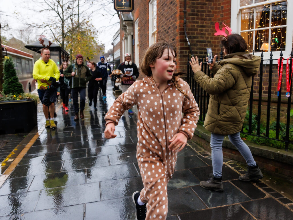 Rennie Grove Peace Hospice's annual Rudolph Run through St Albans. Photo: Neil Marshment