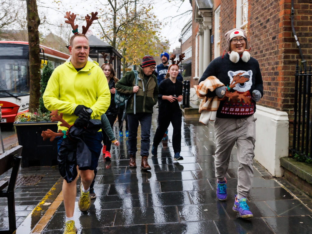 Rennie Grove Peace Hospice's annual Rudolph Run through St Albans. Photo: Neil Marshment