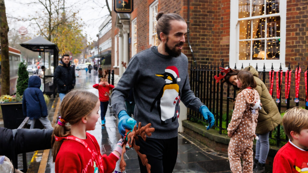 Rennie Grove Peace Hospice's annual Rudolph Run through St Albans. Photo: Neil Marshment