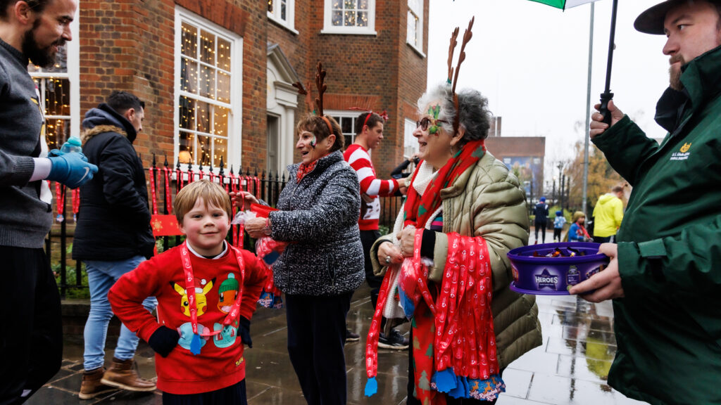 Rennie Grove Peace Hospice's annual Rudolph Run through St Albans. Photo: Neil Marshment